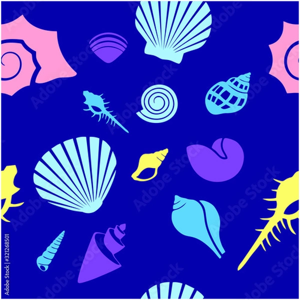 Fototapeta seamless background with shells
