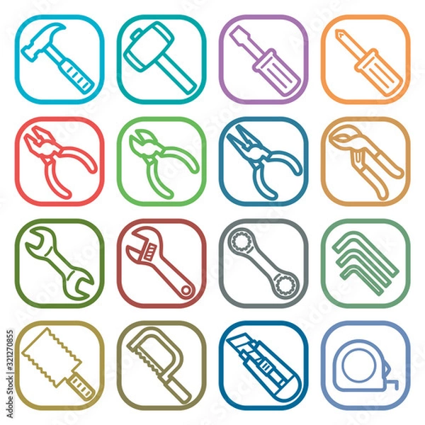 Obraz いろいろな工具のアイコン