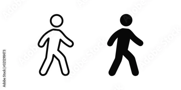 Fototapeta vector illustration of walking man isolated icon