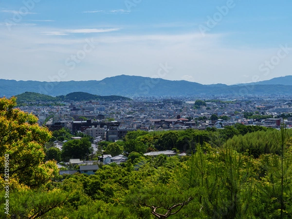 Fototapeta 丘の上から見る京都市街地