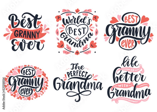 Fototapeta Best granny ever. World's best grandma. Life is better with grandma.