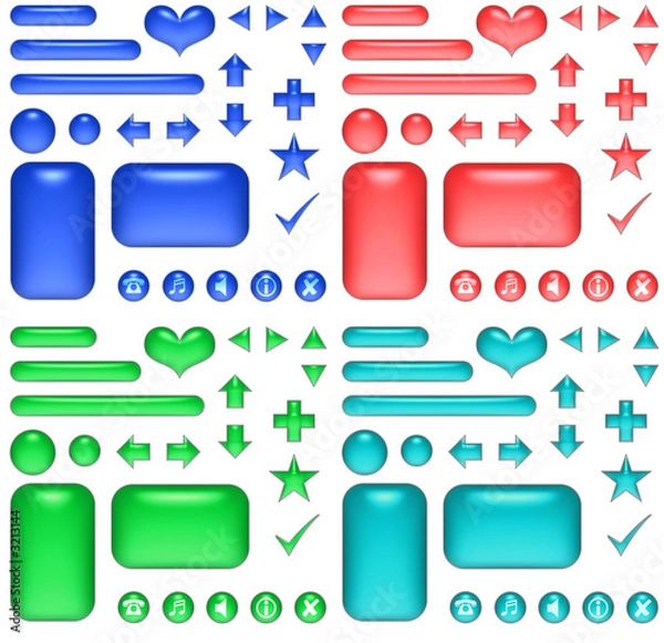 Obraz aqua buttons and elements of web-interface