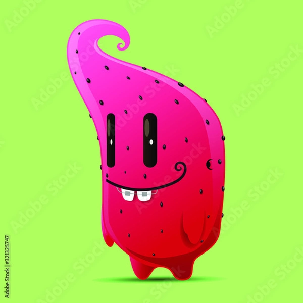 Obraz watermelon character with seeds smiling