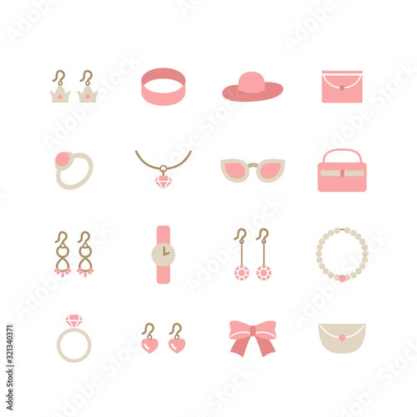 Fototapeta ACCESSORIES ICON SET	