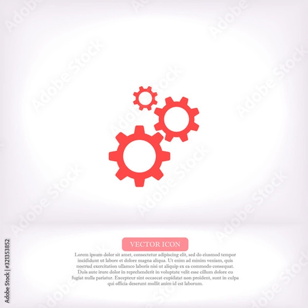 Obraz Gears vector icon , lorem ipsum Flat design