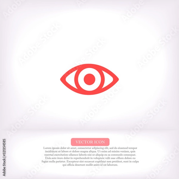 Fototapeta Eye vector icon , lorem ipsum Flat design