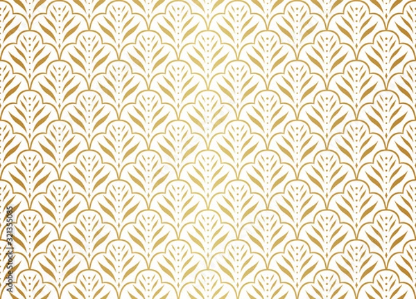 Obraz Seamless Arabesque Floral Pattern. Art Deco Style Background. Vector Abstract Flower Texture.