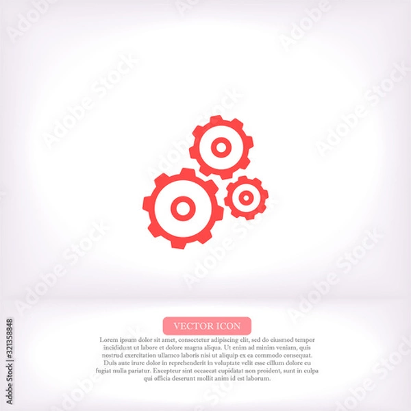 Fototapeta Gears vector icon , lorem ipsum Flat design