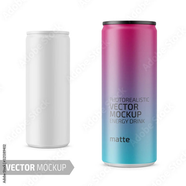 Obraz Biały matowy napój energetyczny może wektor makieta.