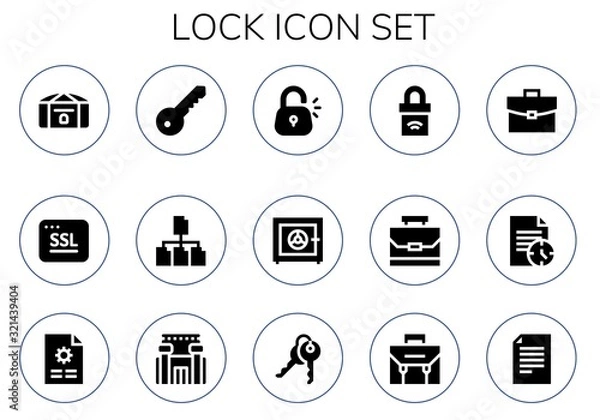 Fototapeta lock icon set