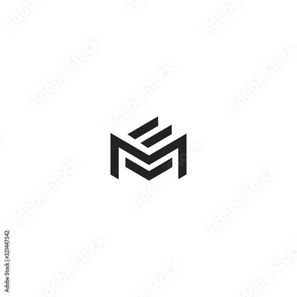 Obraz EM E M logo icon design template elements