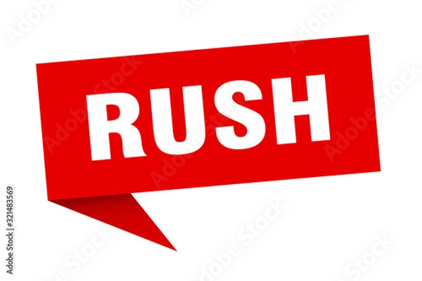 Fototapeta rush speech bubble. rush ribbon sign. rush banner