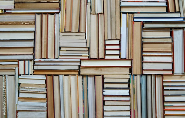 Fototapeta Books stack texture and background