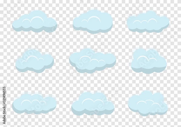 Fototapeta clouds vectors on transparency background, cloud illustration element flat design for banner