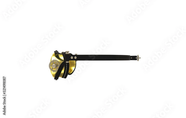 Fototapeta Steampunk brass glasses, science fiction viewer, 3d illustration, 3d rendering