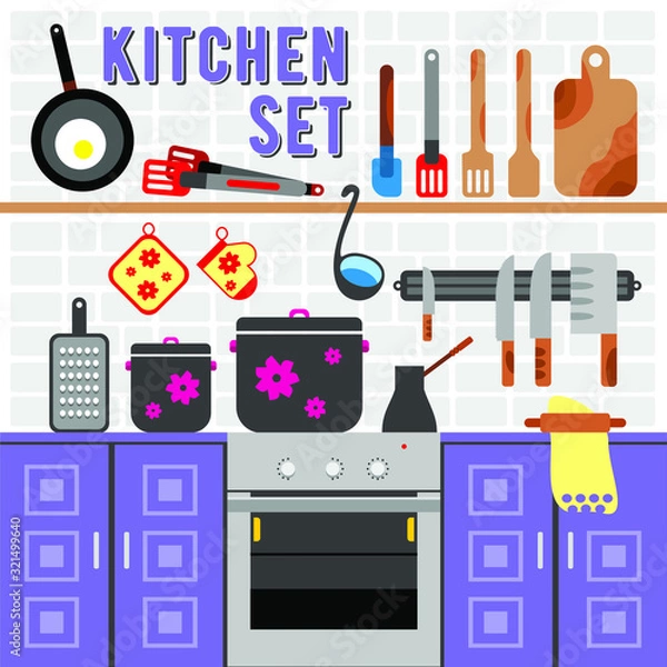 Obraz set of kitchen utensils