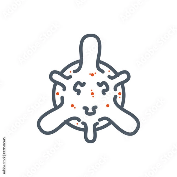 Obraz Isolated black and orange virus vector design