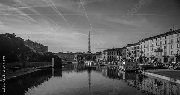 Obraz Darsena Milano B&W