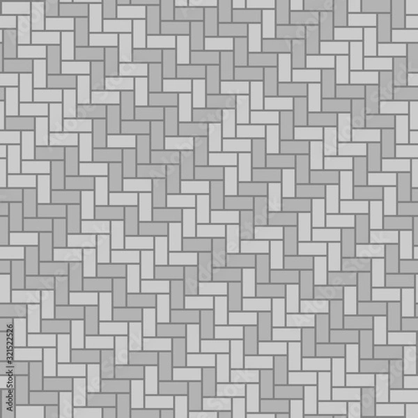 Fototapeta Vector street pavements gray seamless texture. Repeating grey sidewalk pattern.  Floor background