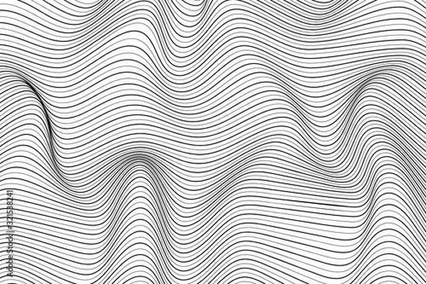 Fototapeta Trendy 3d cover background design line black curve