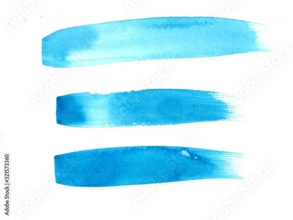 Fototapeta Abstract blue texture and background with brushstroke like lines drawn by watercolor paints. Great basic of print, badge, party invitation, banner, tag.