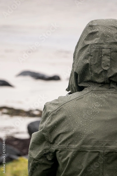 Obraz Raindrops on a rain coat