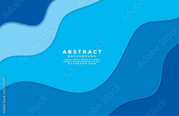 Fototapeta Abstract wave colorful background with paper cut style