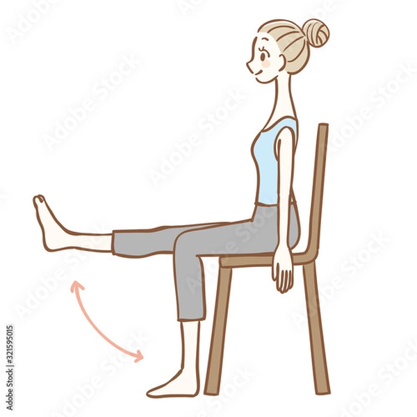 Obraz Stretching while sitting in a chair
