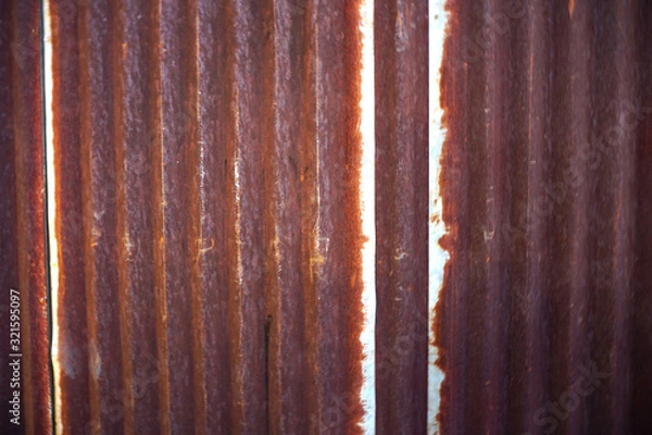Fototapeta Texture old vertical zinc, usage for background or wall.