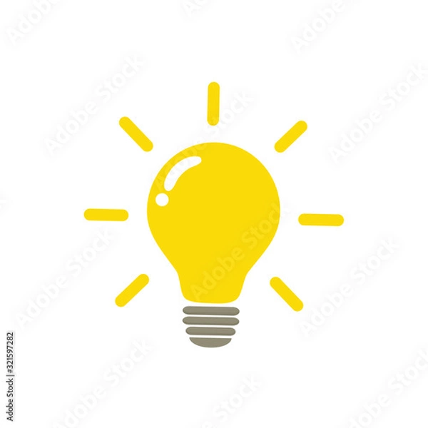 Fototapeta The light bulb is full of ideas And creative thinking, analytical thinking for processing. Light bulb icon vector. ideas symbol illustration.