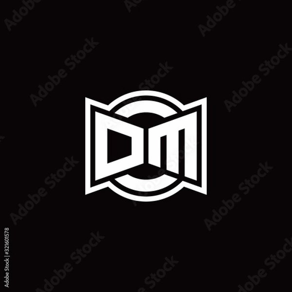 Obraz DM logo monogram with ribbon style circle rounded design template