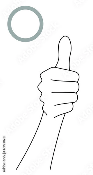 Fototapeta サムズアップする女性の手元