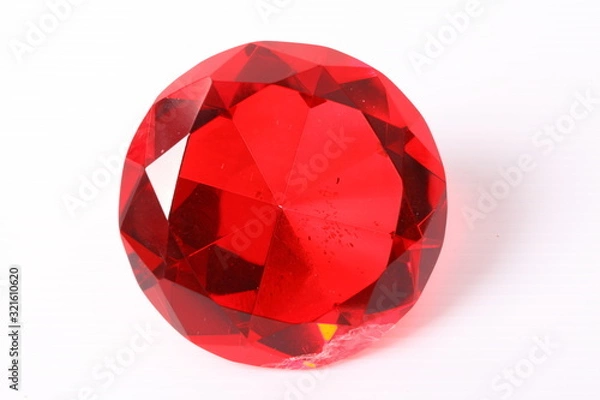 Obraz red diamond on white surface