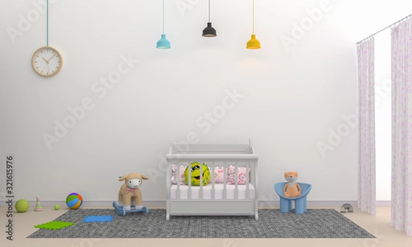 Fototapeta baby room lovely concept 3d rendering