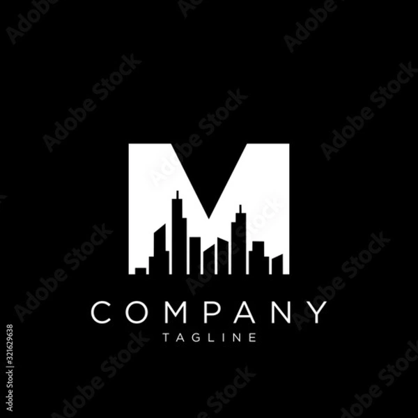 Fototapeta m city logo design vector
