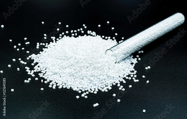 Fototapeta Close up of  plastic polymer granules, Plastic beads