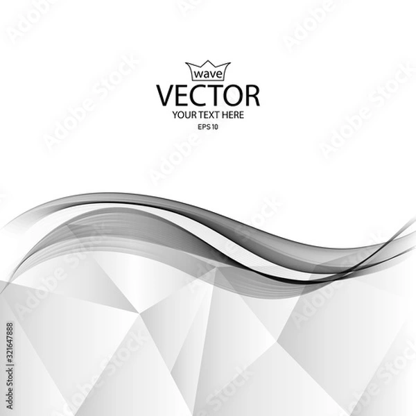 Fototapeta Abstract grey business background. Wave on a halftone geometric background