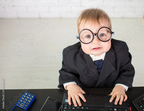Obraz Little businessman boy