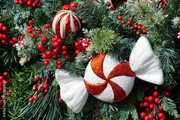 Obraz red candy christmas decoration