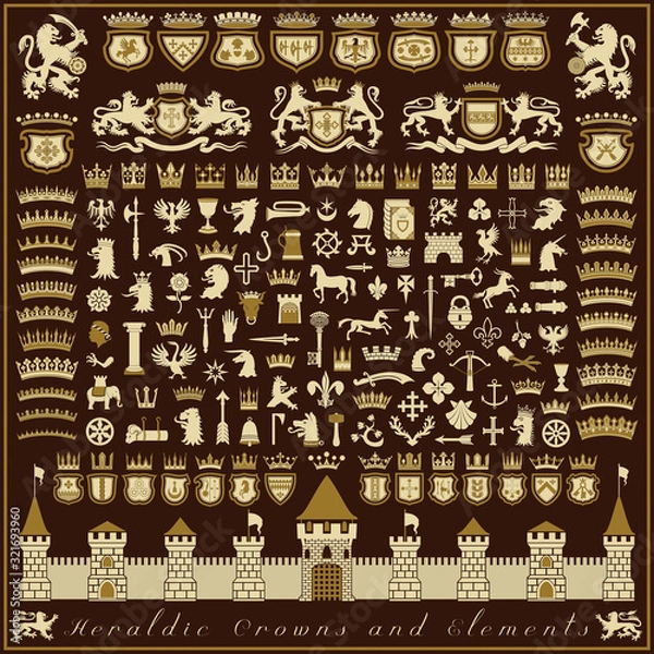 Obraz Heraldic Crowns and Elements