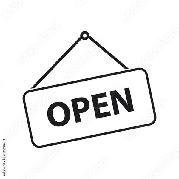 Fototapeta open sign icon design vector logo template EPS 10