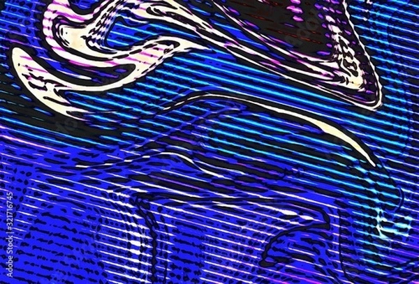 Fototapeta Abstract swirl background. Liquid paint texture in expressionism style. Comic dots effect. Retro comics cartoon design. 