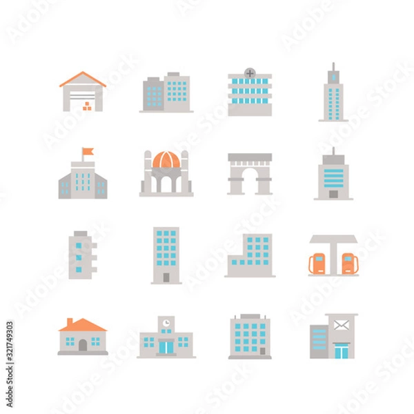 Fototapeta BUILDING ICON SET