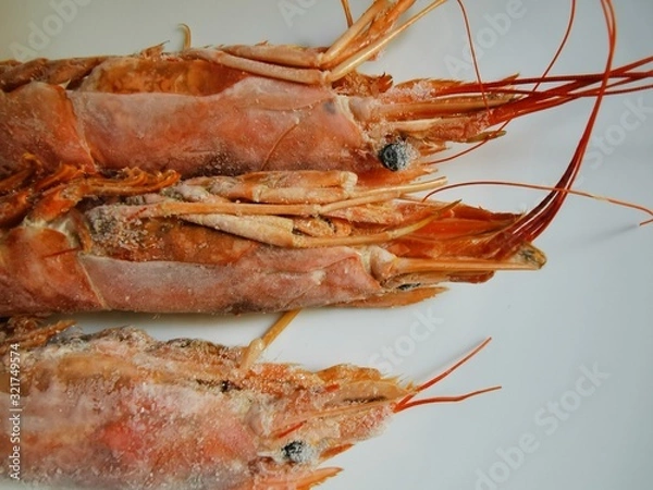 Obraz boiled crawfish on white background