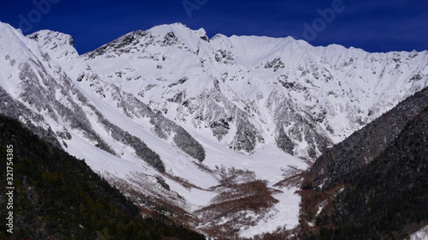 Fototapeta 北アルプス, 上高地, 湖, 雪, 青
