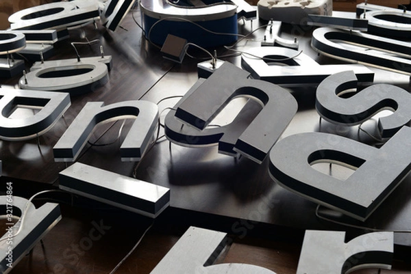 Obraz pile of salvage sign letters