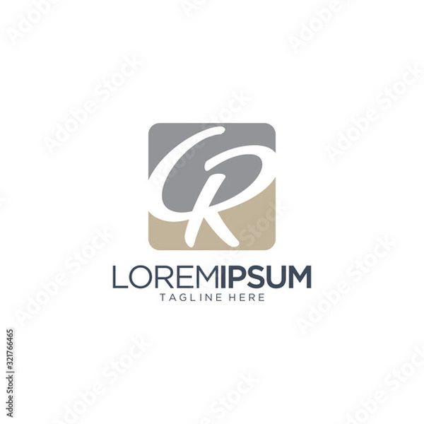 Fototapeta Letter CR Logo Vector Template