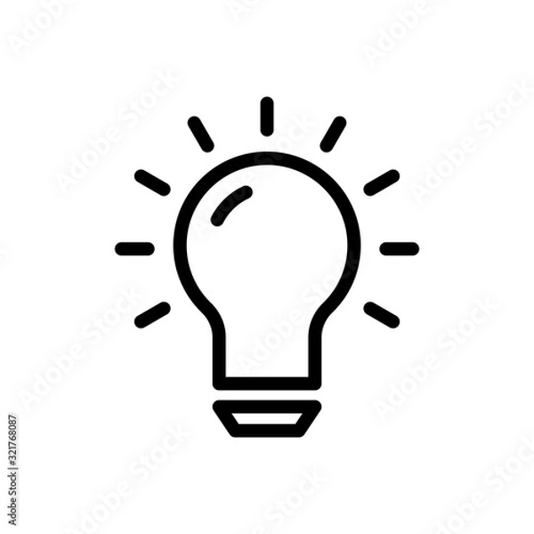 Fototapeta Best Bulb Lamp Icon Vector Design Template