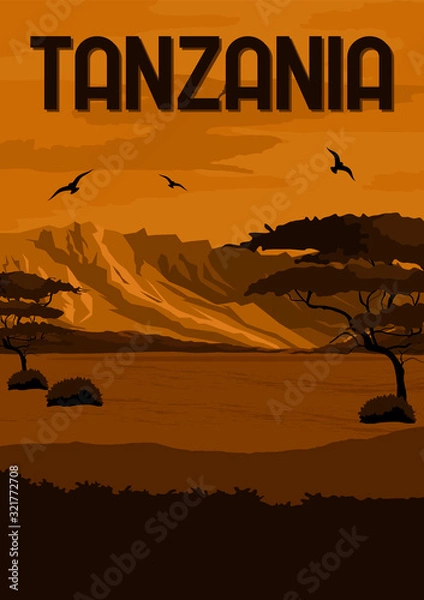 Obraz Tanzania Vector Illustration Background