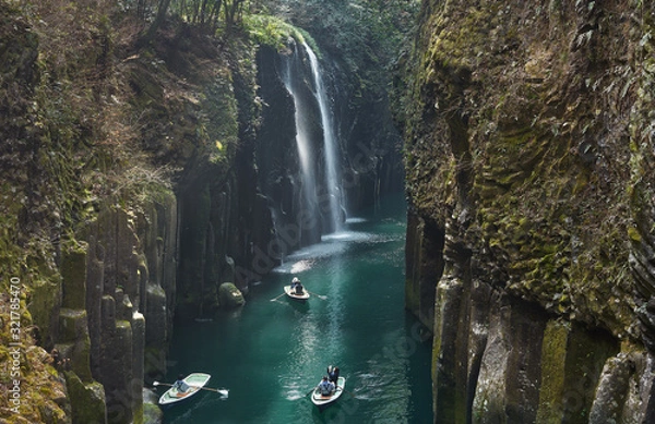 Obraz 高千穂峡の風景。日本・九州・宮崎県。
